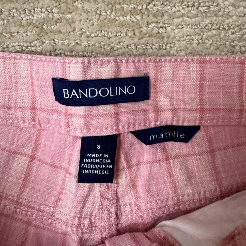 Bandolino Pink Flat Front Shorts with Plaid Pattern - Picture 5 of 7